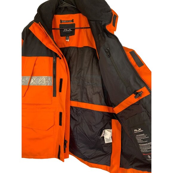 RLX Ralph Lauren Mens Orange Active Performance Jacket Size L RJ10625 GUC - Picture 6 of 16